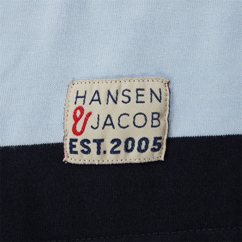 Hansen & Jacob T-shirts 11054 MULTI BLOCK STRIPE RUGGER LIGHT BLUE